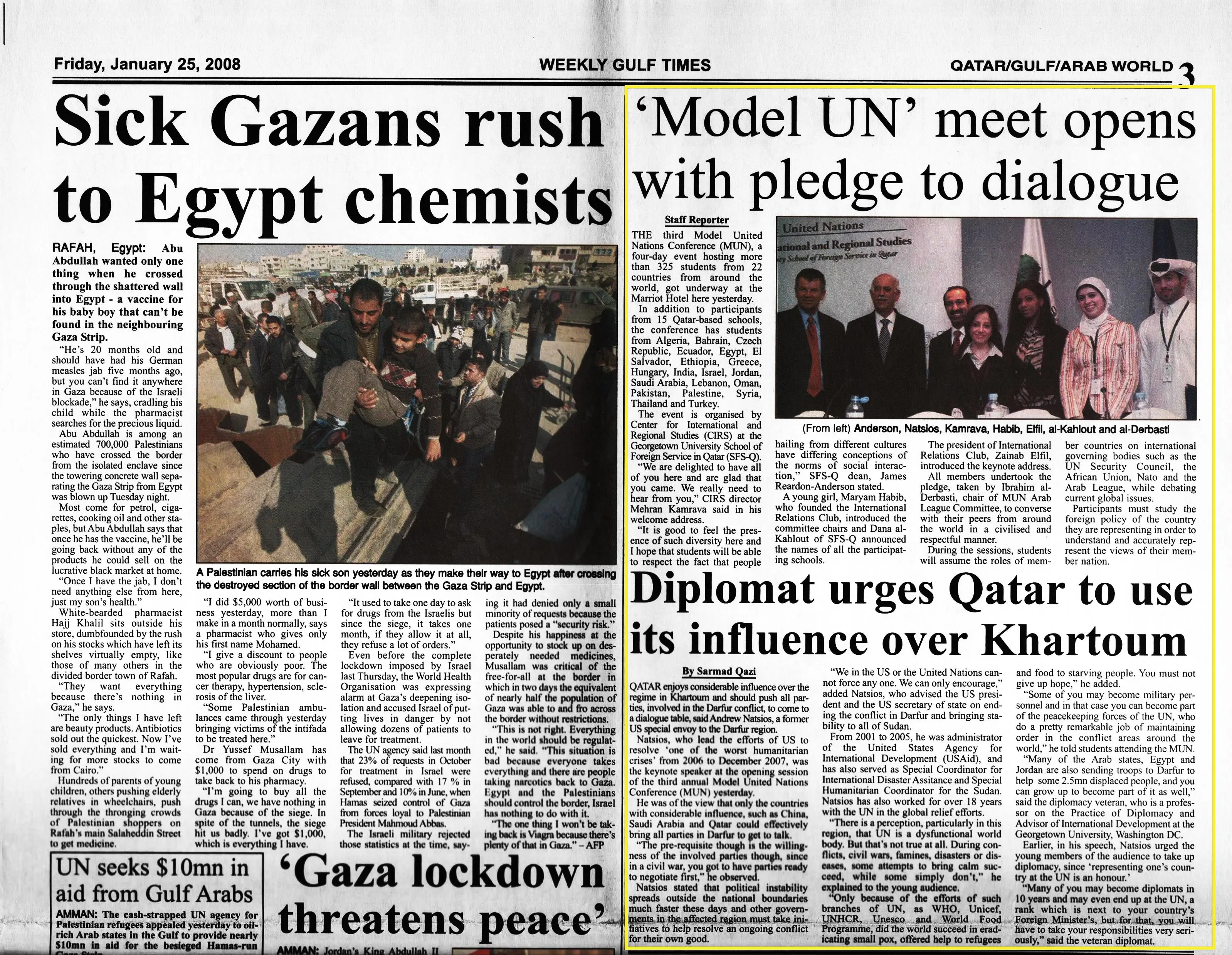 Original Gulf Times clipping: Diplomat urges Qatar to use its influence over Khartoum