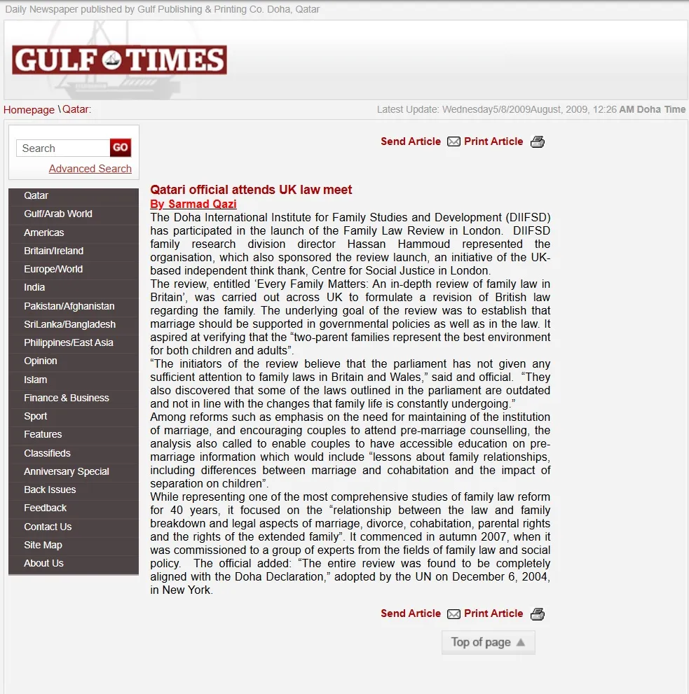 Original Gulf Times clipping: Qatari official attends UK law meet