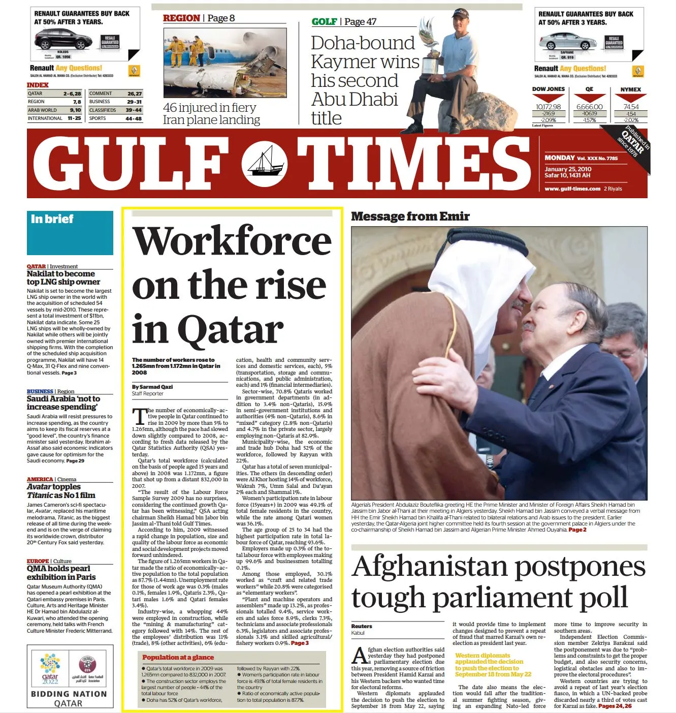Original Gulf Times clipping: Workforce on the rise in Qatar