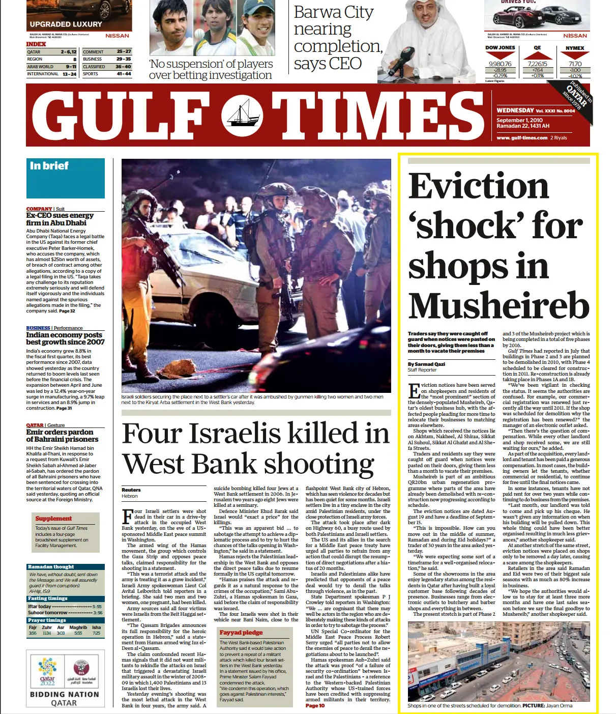 Original Gulf Times clipping: Eviction ‘shock’ for shops in Musheireb