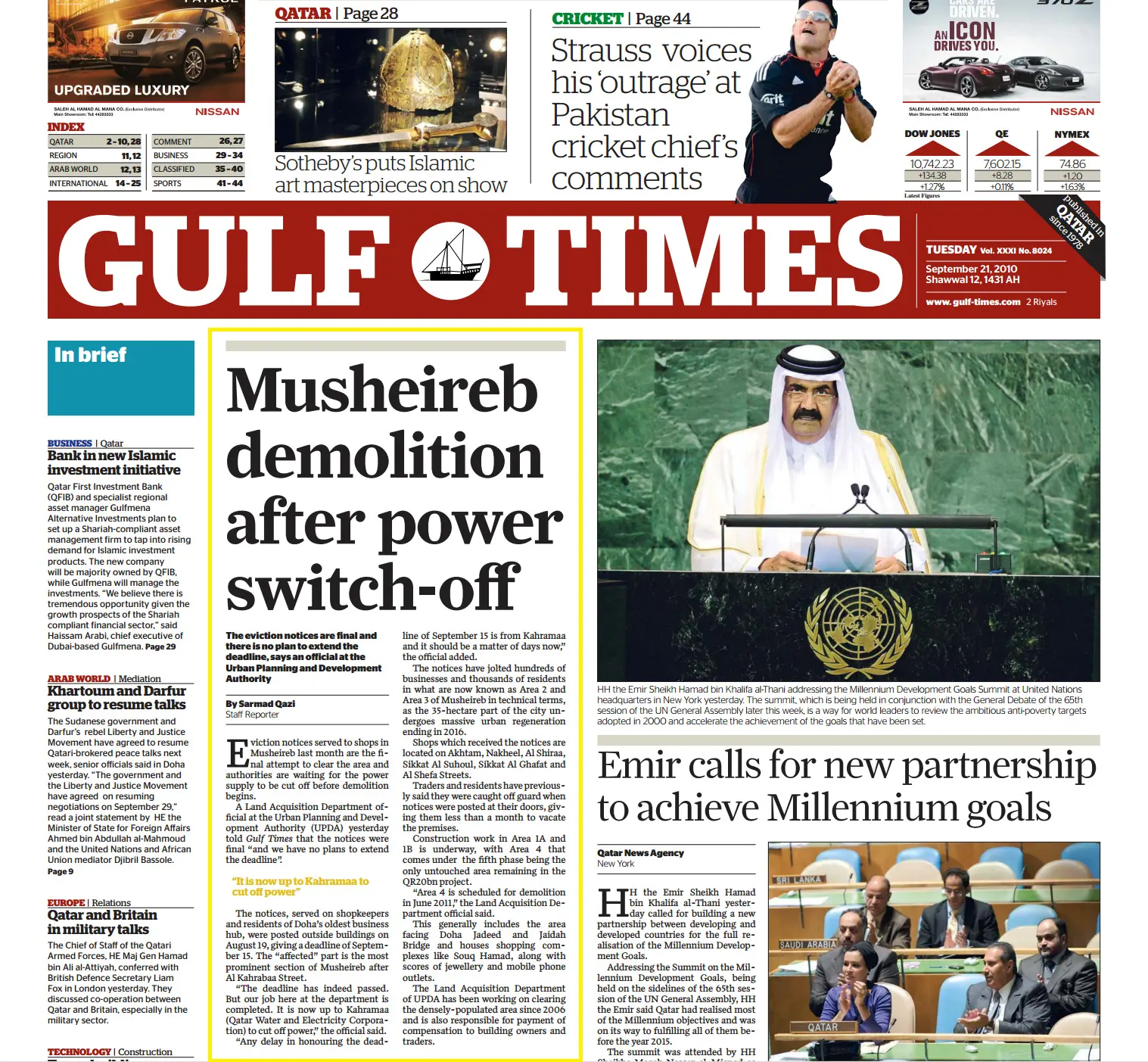 Original Gulf Times clipping: Eviction ‘shock’ for shops in Musheireb