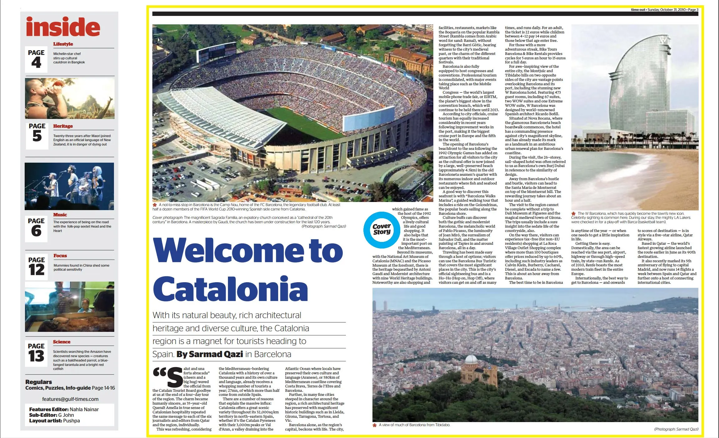 Original Gulf Times clipping: Feature: Barcelona beckons