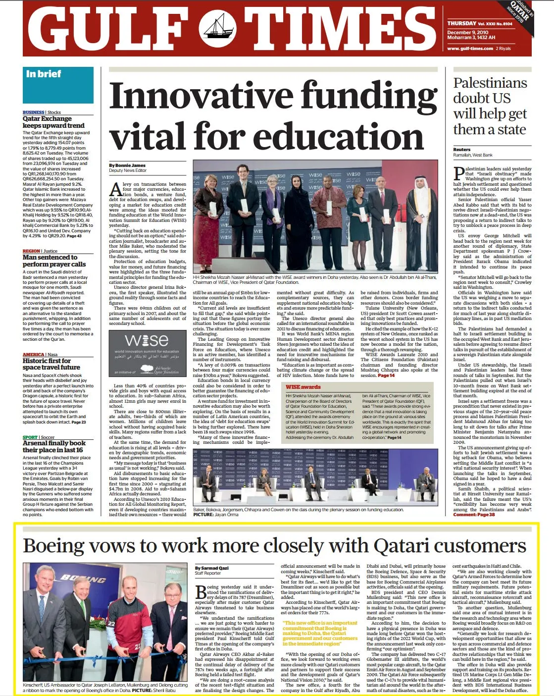 Original Gulf Times clipping: Boeing vows to work more closely with Qatari customers