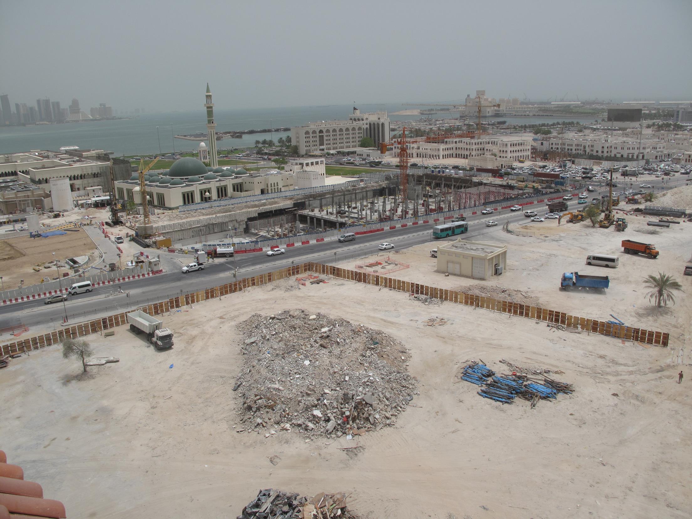 Aerial view of Msheireb under construction, circa 2009